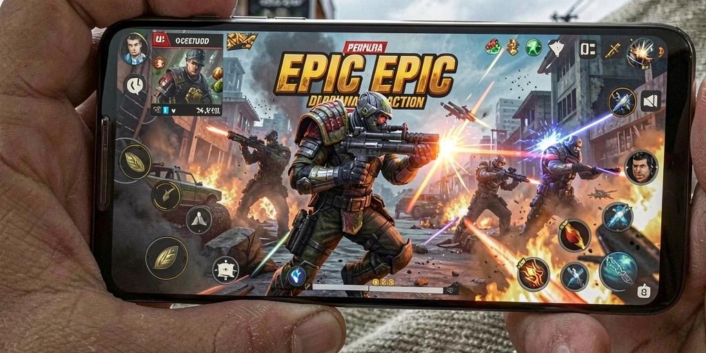 Tampilan gameplay seru dari 73K dengan aksi pertempuran intens.