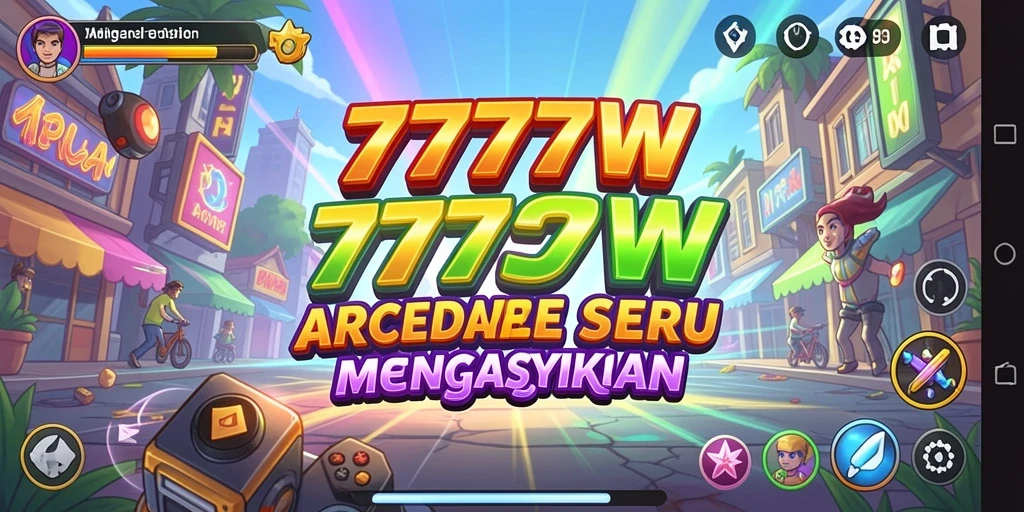 Tangkapan layar permainan 7777W yang menunjukkan aksi arcade yang mendebarkan.
