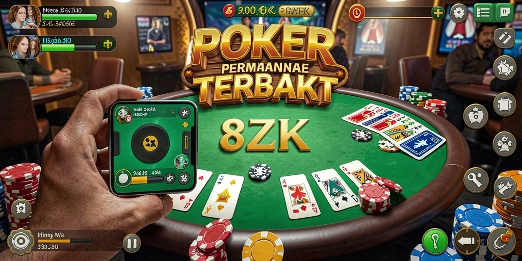 Tampilan gameplay poker yang menarik dan interaktif di 8ZK.