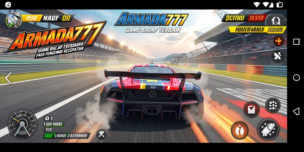 Gameplay Racing dinamis di ARMADA777 dengan grafis menawan dan kendaraan cepat.