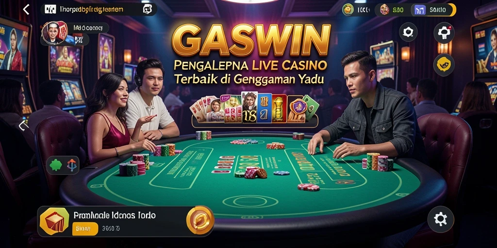 Tampilan seru gameplay Live Casino di GASWIN dengan dealer langsung.