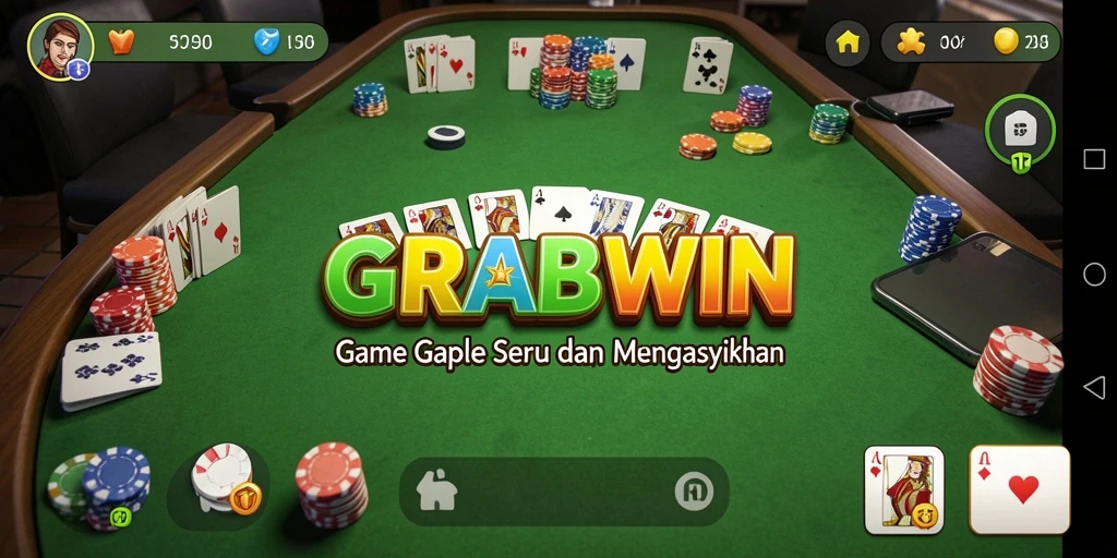 Gameplay seru Gaple di GRABWIN yang mengasyikkan.