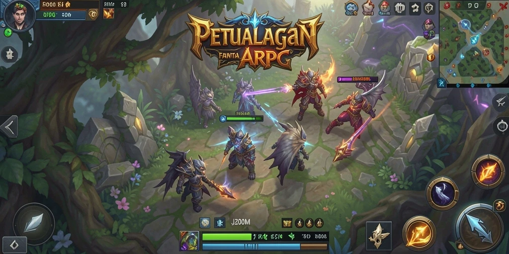 Tangkapan layar J200M menampilkan aksi seru di dunia ARPG.
