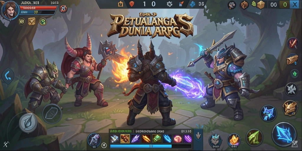 Tampilan gameplay mendebarkan di dunia ARPG JUDOL303.