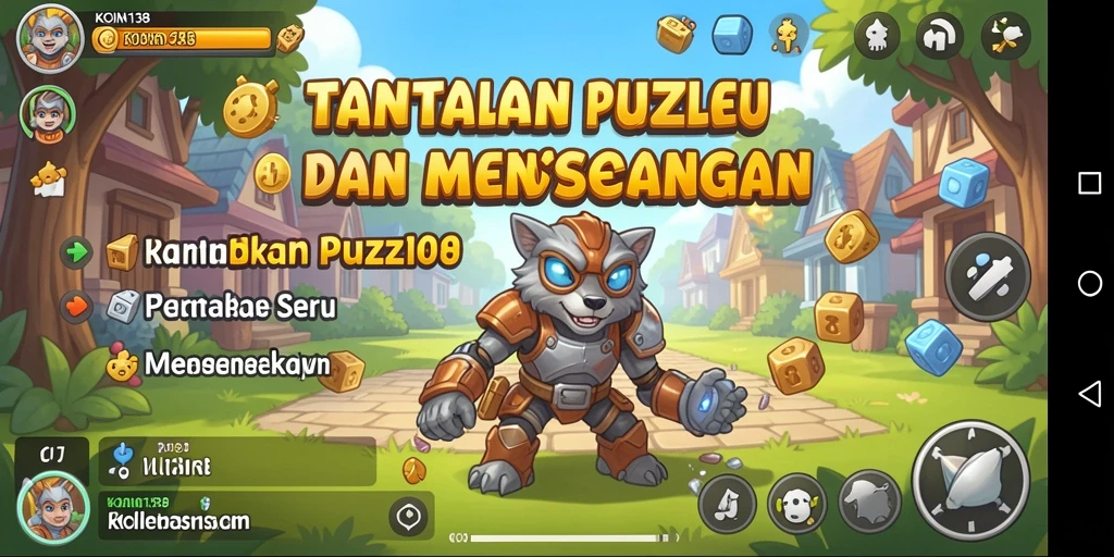 Tampilan gameplay KOIN138 dengan teka-teki menarik dan grafis cerah.