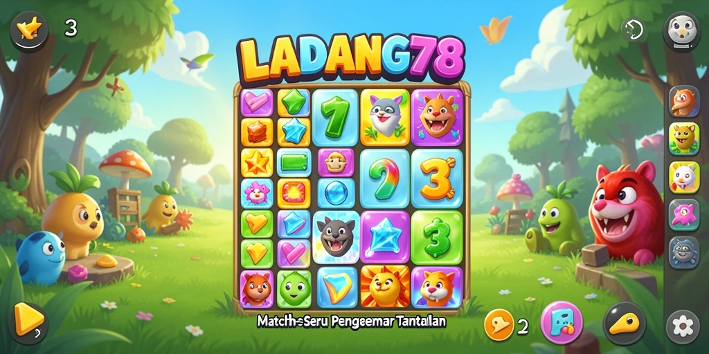 Tampilan gameplay LADANG78 yang penuh warna dan menantang.