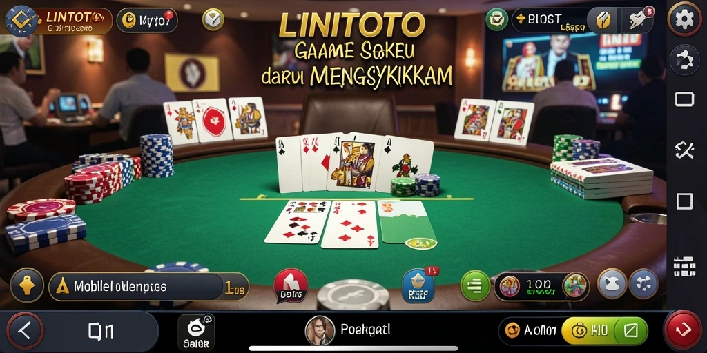 Tampilan gameplay menarik dengan suasana poker yang mendebarkan.