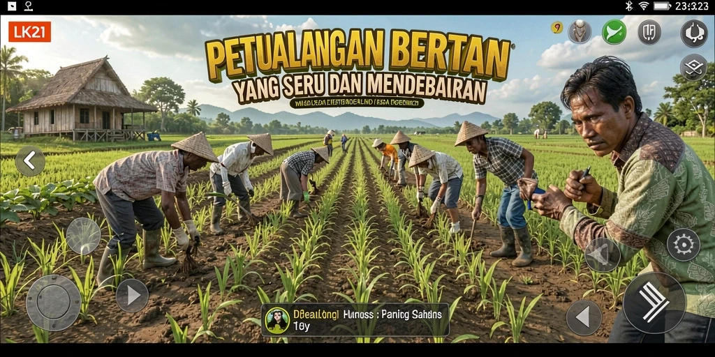 Tampilan gameplay LK21 menampilkan aktivitas bertani yang menyenangkan.