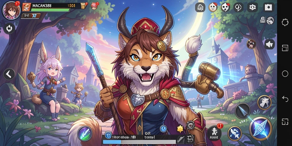 Tangkapan layar gameplay seru dalam <strong>MACAN388</strong> dengan karakter anime.