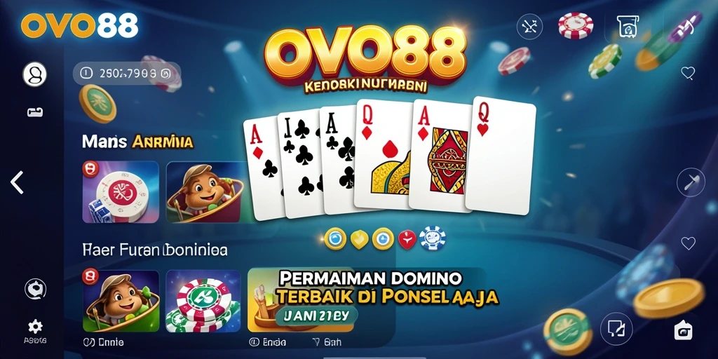 Screenshot OVO88 menampilkan gameplay seru permainan Domino.