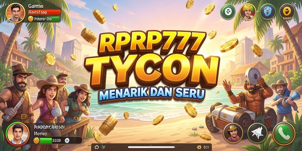 Screenshot RPRP777 menampilkan aksi seru dalam membangun bisnis Tycoon.
