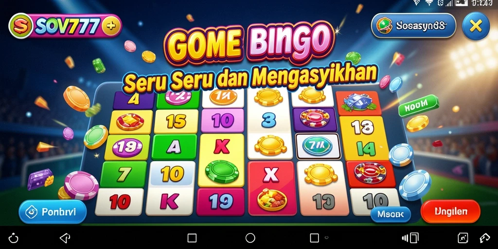 Tampilan gameplay Bingo yang menarik dan penuh warna di SOV777.