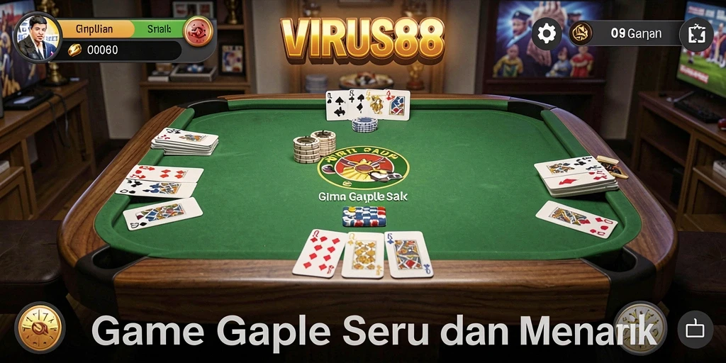 Screenshot gameplay VIRUS88 menampilkan momen seru bermain Gaple.